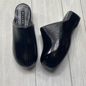 Simon Miller Women's Black Patent Leather Platform Bubble Clogs Size 10
